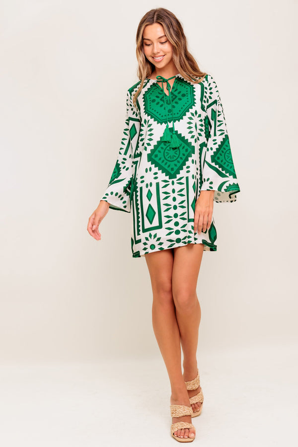 emerald-terra-tunic-woven-mini-dress Flying Tomato-Sophia's StyleDRESSES-1